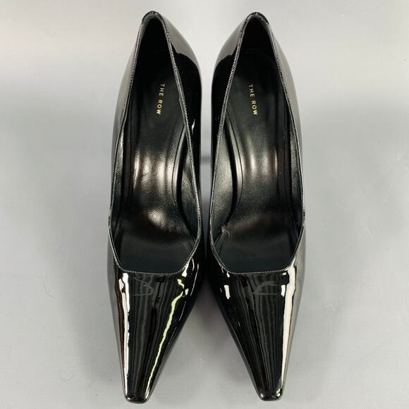 THE ROW Size 7.5 Black Patent Leather Pointed Toe Pumps - Picture 4 of 8